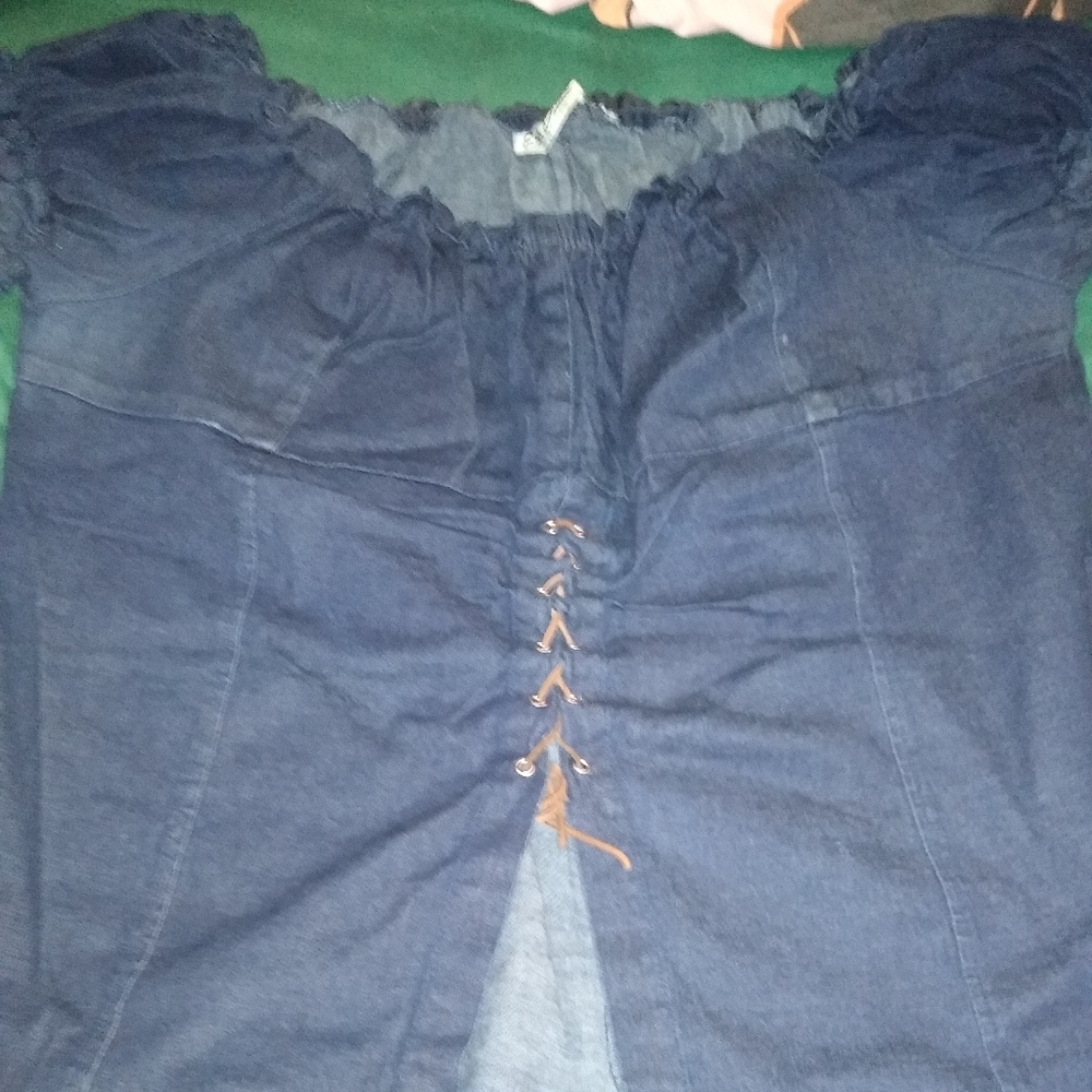 Dark denim blouse size 3X.